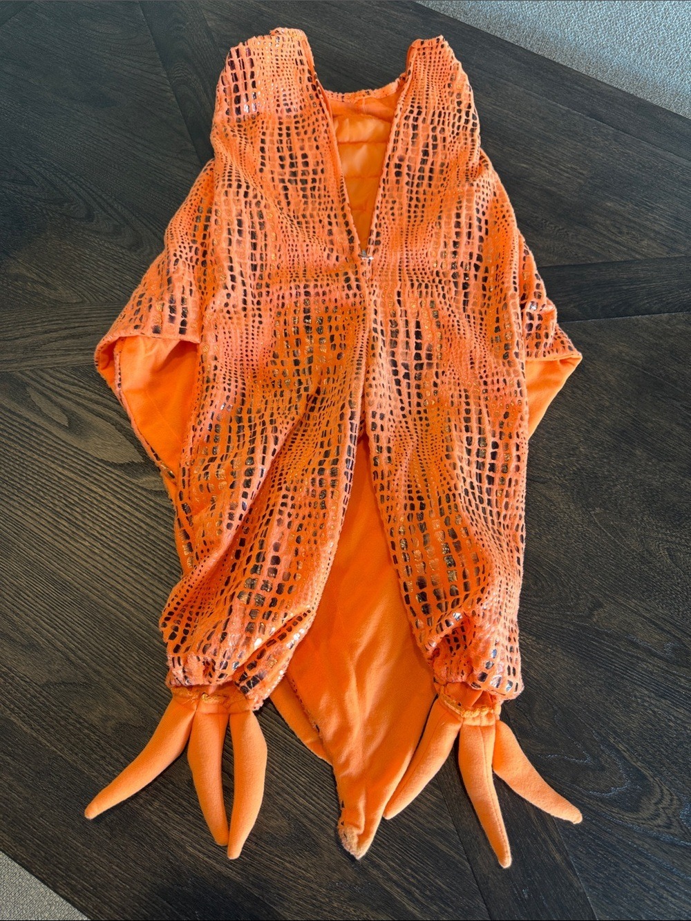 Pottery Barn Kids Bright Orange Dinosaur Pterodactyl Costume with Lights - Picture 5 of 15